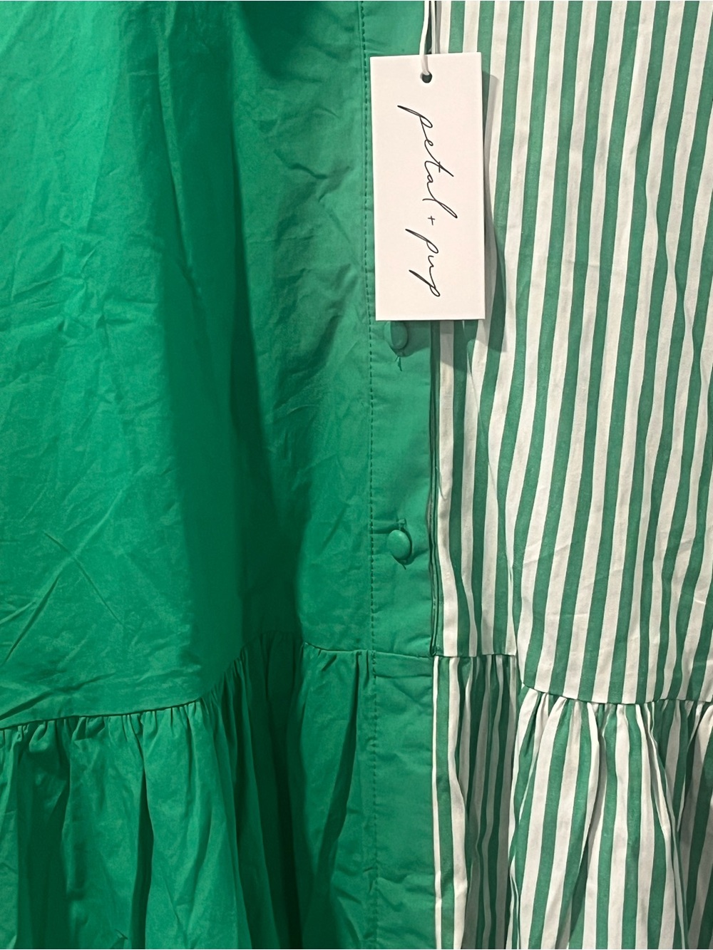 Petal & pup Women's Didi Frill Mini Dress Size Small NWT Green - Picture 7 of 11